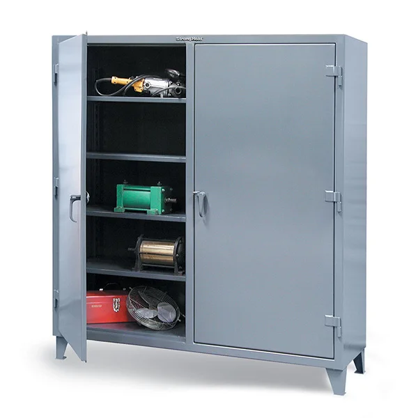 Storage Cabinet - Steel - Welded - Double Shift - 72" x 24" x 72" - 8 Shelf - 765 lb Capacity - Grey