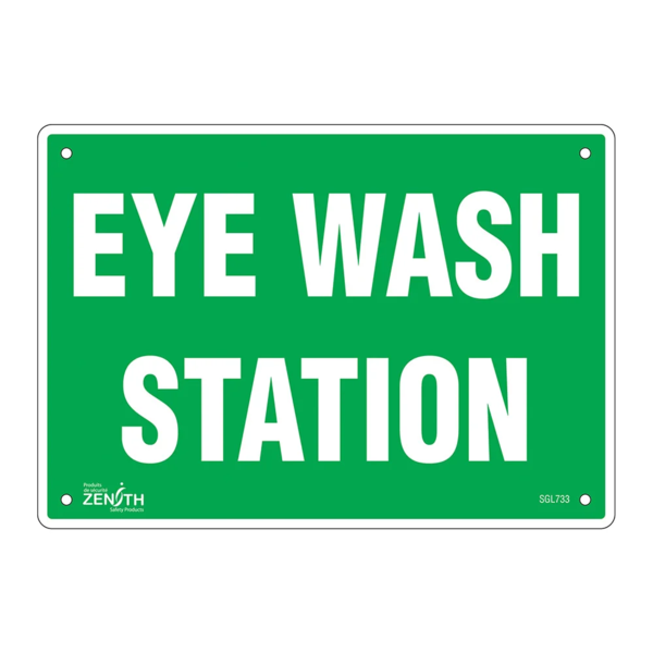 Eye Wash Station Sign - 10" x 7" - Aluminum - English