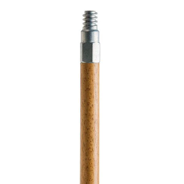 Broom Handle - 54" - Wood - Threaded Metal Tip