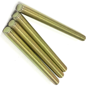 5/16" - 18 X 4" FULLY THREADED STRAIGHT ROD SAE J429 GR 8 ZINC TRIVALENT YELLOW