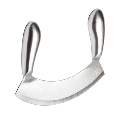 Winco KCC-3 6-9/10"L X 5-1/2"W X 1"H Mezzaluna Knife