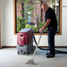Minuteman Rush 500 extractor cleaning carpet with floor wand