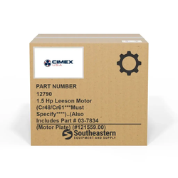 Cimex - 12790 - 1.5 Hp Leeson Motor (Cr48/Cr61***Must Specify****)..(Also Includes Part # 03-7834 (Motor Plate) (#121559.00)