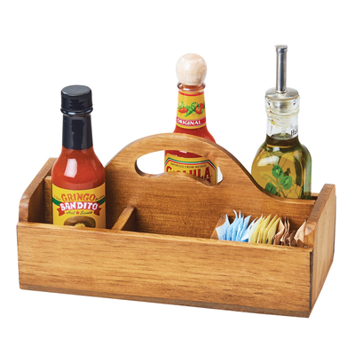 Cal-Mil 3691-99 10-1/4"W x 5"D x 5-1/2"H Madera Condiment Caddy