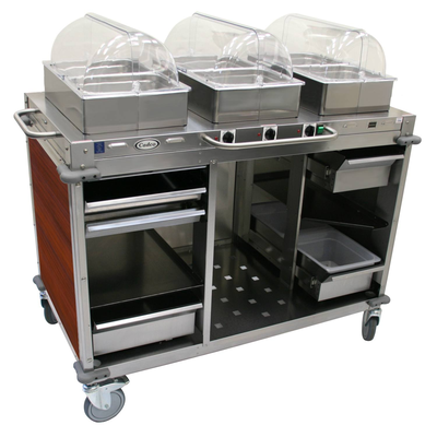 Cadco CBC-HHH-L5-4 MobileServ® Mobile Hot Buffet Cart (3) Hot Full Size Buffet Servers