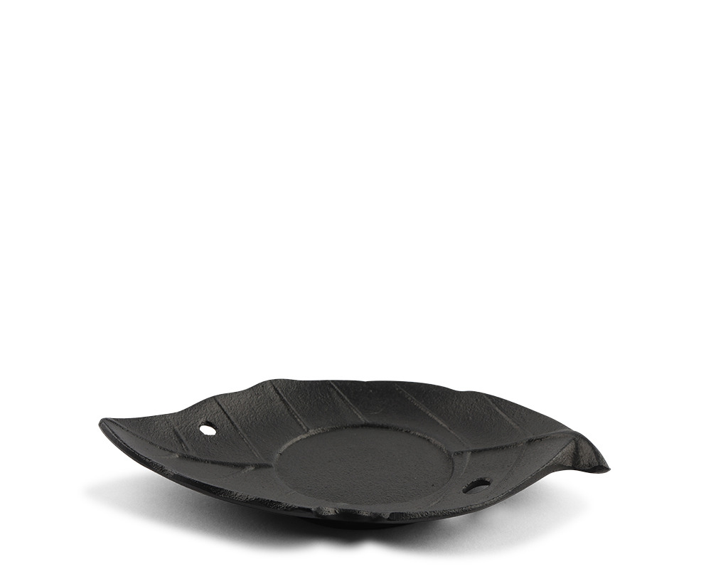Cast Iron Black Leaf Coaster
