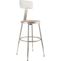 NPS 6218HB NPS® 19"-27" Height Adjustable Heavy Duty Steel Stool with Backrest