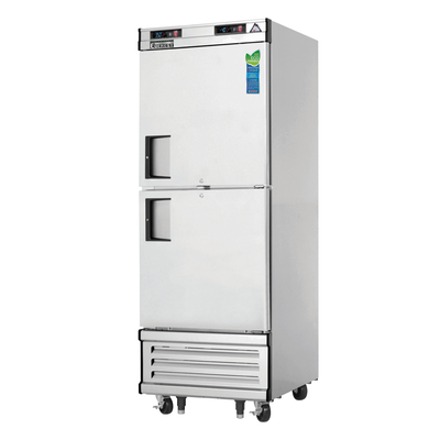 Everest EBWRFH2 Reach-In Refrigerator and Freezer 2 Solid Half Doors, 115v, NSF - 22 cu. ft.