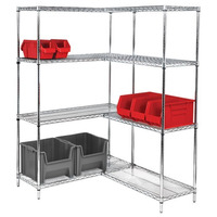 Quantum WR74-1848C Wire Shelving Starter Kit, 48"W x 18"D x 74"H, 600 ‐ 800 lb. Capacity