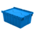 Attached Lid Container - HDPE - 21" x 15" x 9" - 60 lb Capacity - Blue