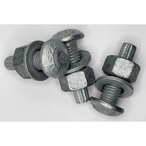 1" - 8 X 2 1/2" F3125 A325TC TWIST-OFF ASSEMBLY F1852 TYPE 1 ROUND HEAD BOLT A563 DH HEAVY HEX NUT AND F436 TYPE 1 WASHER MECHANICAL GALVANIZED