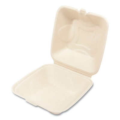 Boardwalk BWKHINGE66NPFA Boardwalk®Bagasse PFAS-Free Food Contai