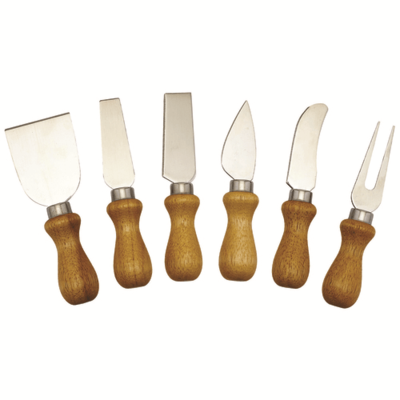 Winco KCS-6W Cheese Knife with Wooden Handle