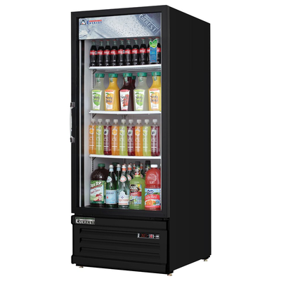 Everest EMGR10B Merchandising Refrigerator 1 Glass Doors
