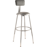 NPS 6424HB NPS® 25"-33" Height Adjustable Heavy Duty Vinyl Padded Steel Stool with Backrest