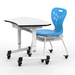 LUXOR MBS-DESK Height-Adjustable Trapezoid Student Desk with Dra