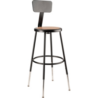 NPS 6224HB-10 NPS® 25"-33" Height Adjustable Heavy Duty Steel Stool with Backrest