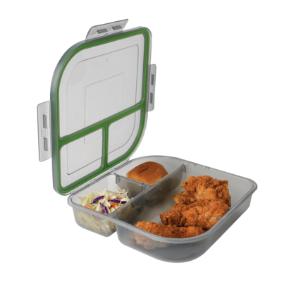 MyGo Large 3-Compartment Container, 9-3/8" X 9-3/8" X 2-1/2"