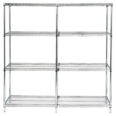 Quantum WR74-1836C Wire Shelving Starter Kit, 36"W x 18"D x 74"H