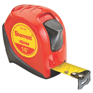 STARRETT KTX1-16-N Exact 1'' x 16' English Pocket Tape, Graduated in 1/16''