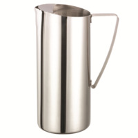 Service Ideas X7025 1.9L Slim Profile, Water Pitcher, Stainless Steel, Polished Finish