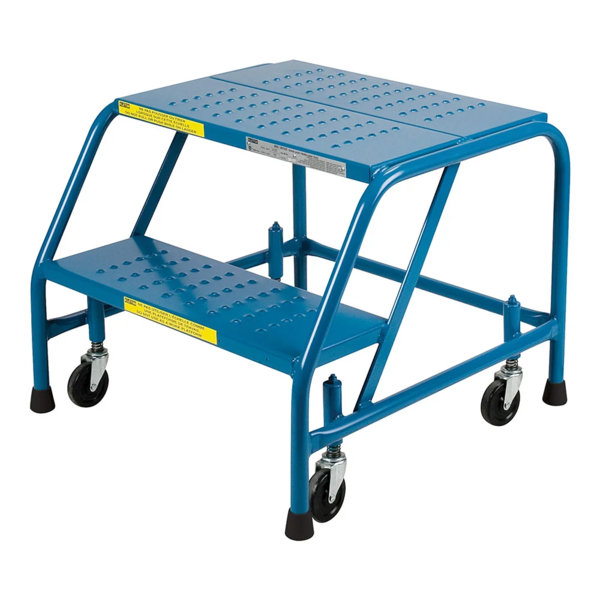 Rolling Step Ladder - Spring Loaded - 2 Step - 300 lb Capacity