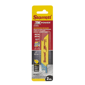 STARRETT B418-2 Metal Cut 4'' x 3/4 x .035 x 18T, 3X POWER, 2 Pack