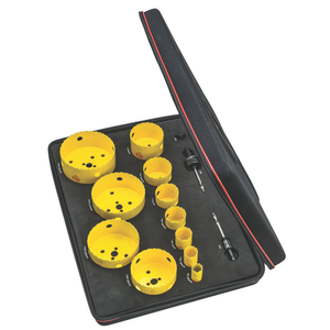 STARRETT KDC11041-N DCH Electricians Kit w/ 11 Hole Saws and 3 Accessories