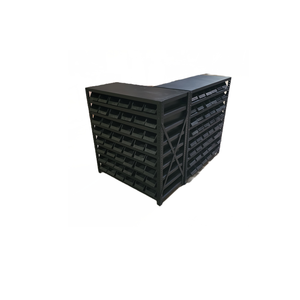 19" W X 43" H X 41" L SHELF PAN ORGANIZER UNIT STEEL BLACK POWDER COAT