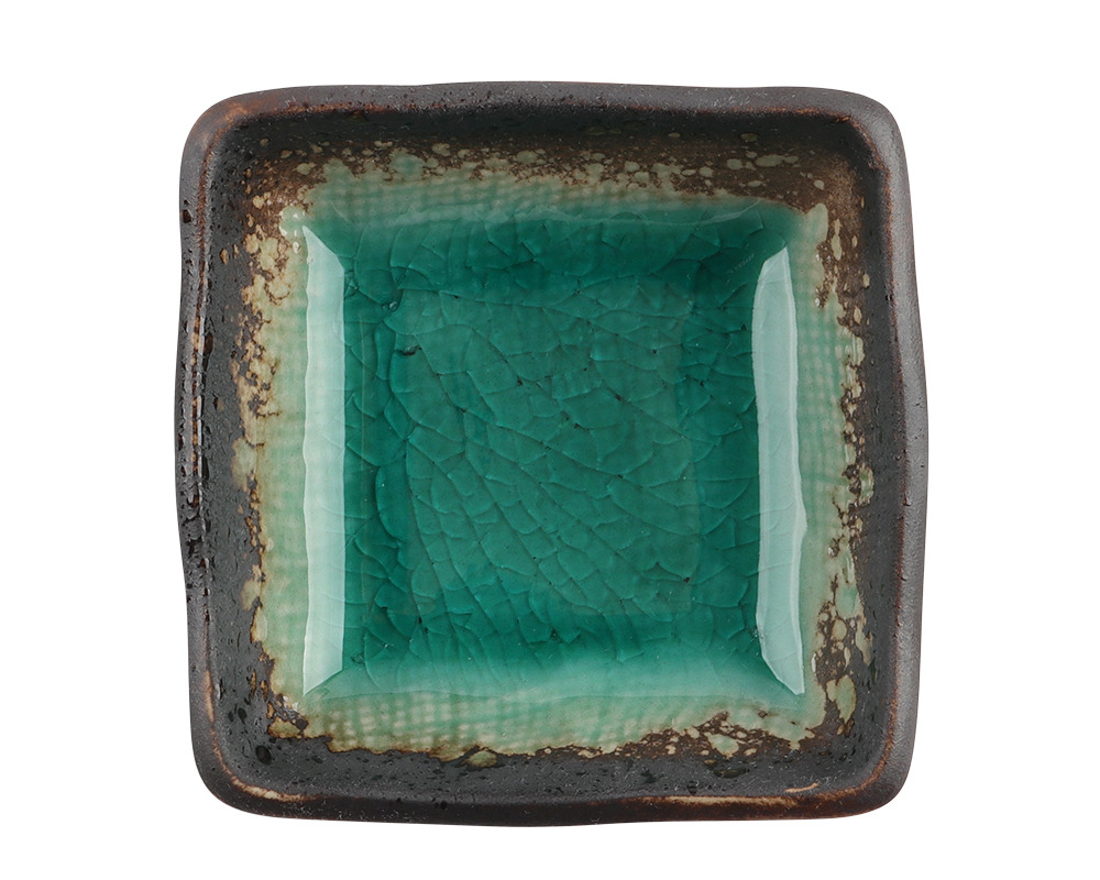 Kosui Green 3 Sq. Sauce Dish