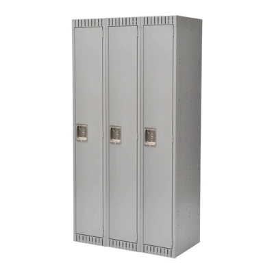 Locker - Steel - Riveted - Heavy-Duty - 36" x 18" x 72" - Single Tier - 3 Door