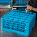 Carlisle RG25-314 25-Compartment Blue Glass Rack with 3 Blue Ext