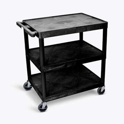 FSE 373-HE40-B Utility Cart - 3 Shelves Structural Foam Plastic