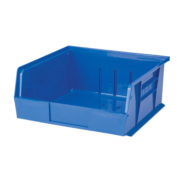 Stack & Hang Bin - Plastic - 11" x 10-7/8" x 5" - 50 lb Capacity - Blue