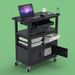 Luxor ECMBSKBC-B Deluxe Teacher Cart with Locking Cabinet, Stora