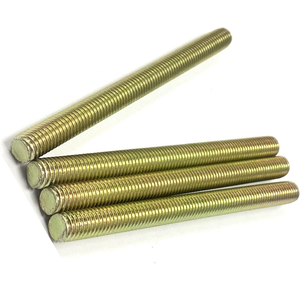 1/4" - 20 X 4" FULLY THREADED STRAIGHT ROD SAE J429 GR 8 ZINC TRIVALENT YELLOW