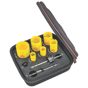 STARRETT KDC06034-N Hole Saw Kit - Deep Cut Locksmiths/Doorlock Kit