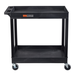 Luxor EC11-B TUFFY XL Two-Shelf Tub Utility Cart, 32" x 18", Bla