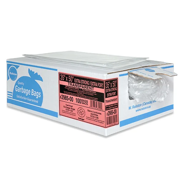 Garbage Bags - Clear - 35" x 50" - Extra Strong