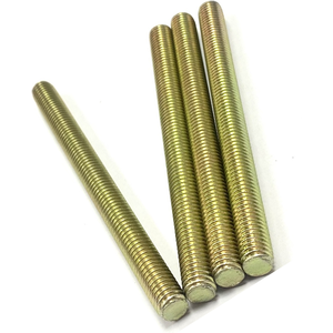 1 1/8" - 7 X 36" FULLY THREADED STRAIGHT ROD SAE J429 GR 8 ZINC TRIVALENT YELLOW