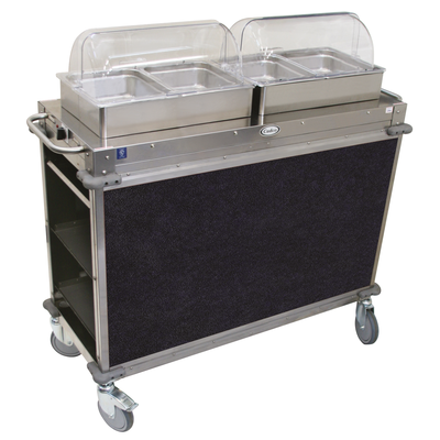 Cadco CBC-HH-L4-4 MobileServ® Junior Mobile Hot Buffet Cart (2) Hot Full Size Buffet Servers