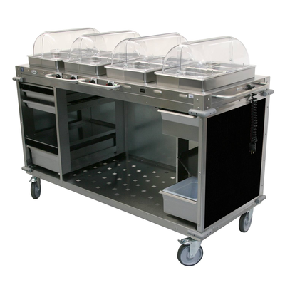 Cadco CBC-HHHH-L6 MobileServ® Mobile Hot Buffet Cart (4) Hot Full Size Buffet Servers