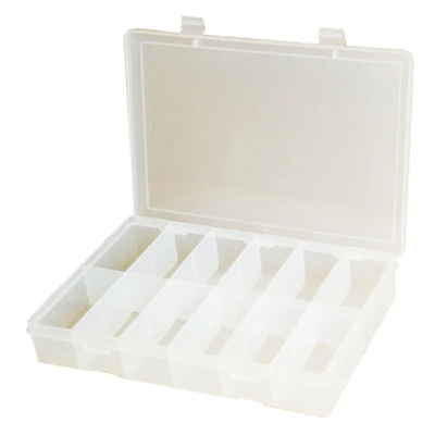Compartment Case - Polypropylene - 13-1/8" x 9" x 2-5/16" - 12 Compartment - Clear