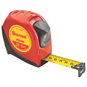STARRETT KTX1-26ME12-OC Exact 1'' x 26' Metric and English Pocket Tape Style 12