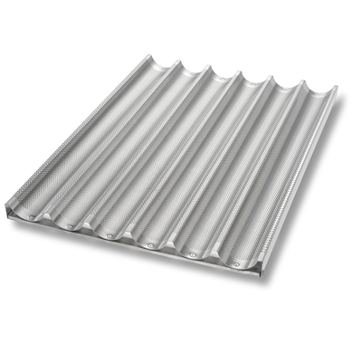 Chicago Metallic 49036 17-3/4" X 25-3/4" X 1" Overall Uni-Lock Baguette/French Bread Pan