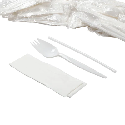 FSE CUTLERY 3PC KIT BIO WRAPPED SPORK,NAP,STRAW 10BAGS/100 1000/CS