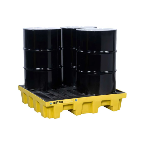 Spill Containment Pallet - 49" x 49" x 10.2" - 73 Gallon Capacity - 4 Drum