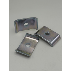 56.1MM L X 38.1MM W X 4.54MM THK 11MM HOLE DIA DOUBLE PIPE CLIP A1011 CS ZINC TRIVALENT CLEAR PER PRINT