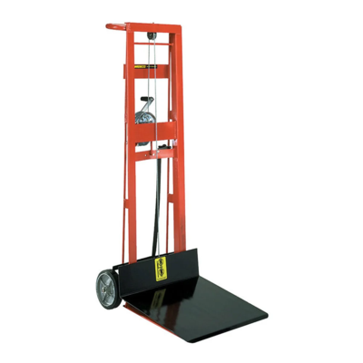 Platform Stacker - Winch - 2-Wheel - 22" x 22" Platform - 54" Lift Height - 750 lb Capacity