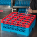 Carlisle RG25-2C410 25-Compartment Blue Glass Rack with 2 Red Ex